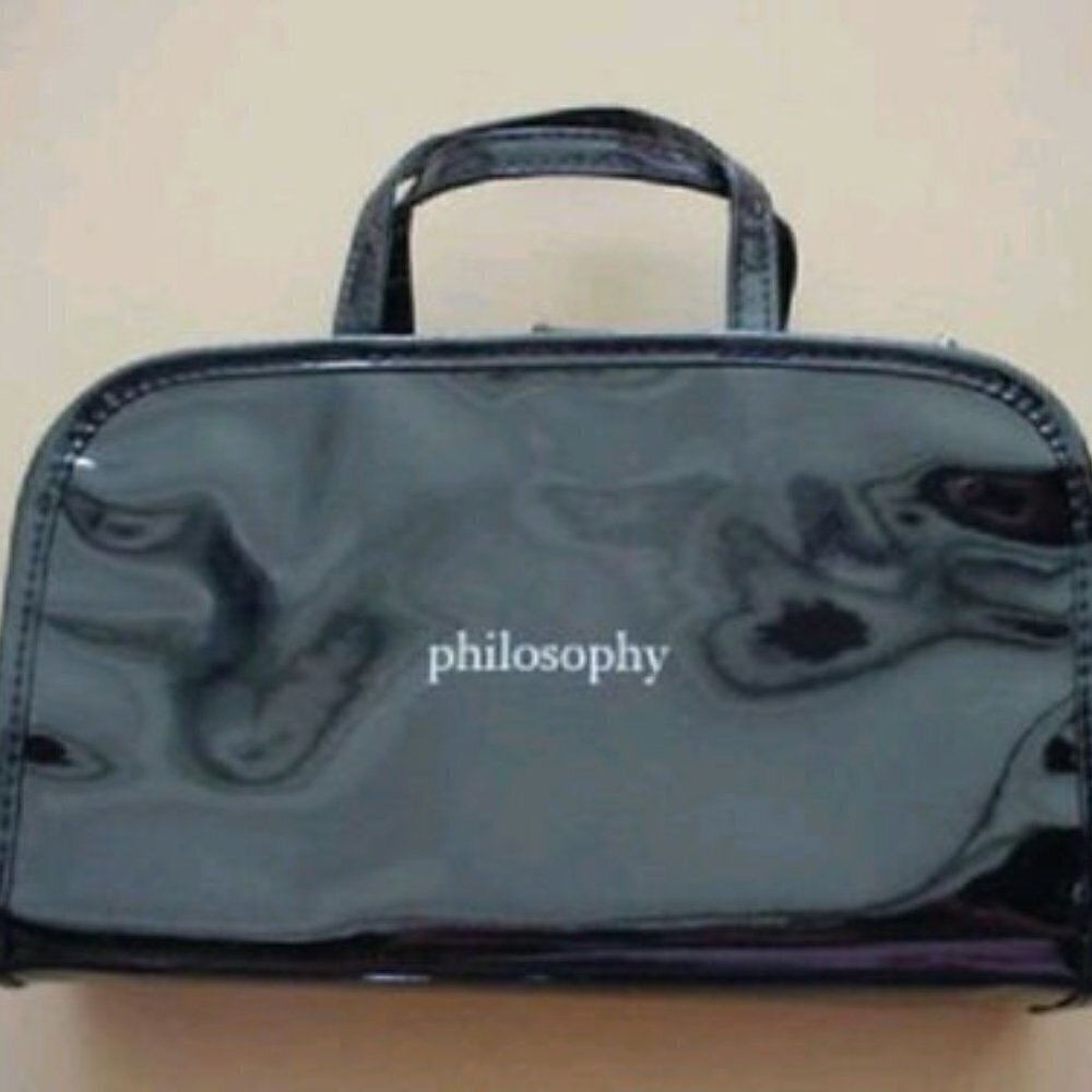 Philosophy Black Travel / Cosmetics Bag with a detachable middle compartment NEW